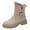 Khaki, variant on TKYCMSUAKI Rain Boots Women, Womens Combat Boots Ankle Booties Round Toe Chunky Heel Ankle Boots Zipper Block Heel Ankle Boots Winter Snow Boots Mid- Calf Ankle Bootie