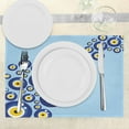 thumbnail image 3 of Ambesonne Evil Eye Place Mats Set of 4, Diagonal Vivid Pattern, Standard Size, Blue Pale Blue Yellow, 3 of 6