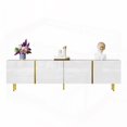 thumbnail image 1 of Sleek White High-Gloss TV Stand | 4 Doors for Storage, Decor-Friendly, 1 of 22