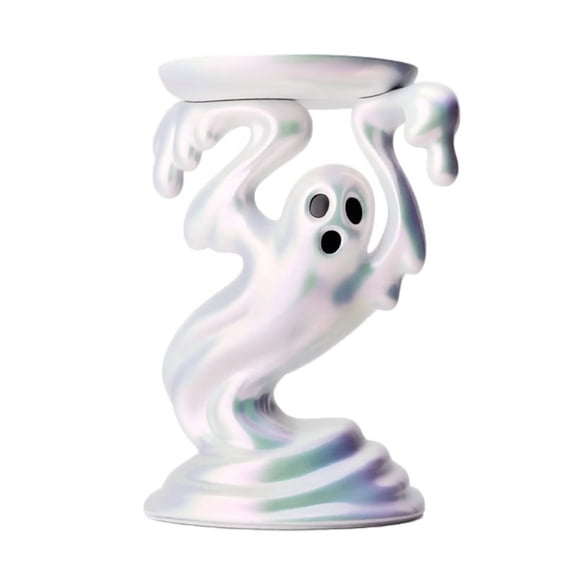 2026 New Drippy Ghost Pedestal, 7.1 Inch Candle Holder for 3-wick, Candle Holder for Halloween Fall Decor Indoor, Unique Christmas Halloween Decorations Ghost Halloween Decorations Indoor, 2Pack