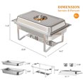 thumbnail image 3 of Ktaxon 6 Pack Chafing Dish for Buffet with Glass Lid, 8 Quart Stainless Steel Buffet Set, Rectangular Chafers and Warmers Sets for Party, Catering, Wedding, Banquet, Graduation, 3 of 8