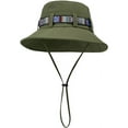 thumbnail image 2 of Sun Hats for Men, Fishing Hats for Men, Summer Fashion Nylon Big Brim Fisherman Mesh Hat with an Adjustable Elastic Drawstring is Most Suitable for A Head Circumference of 22-24 In, Army Green, 2 of 7