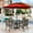 37" x 37" Patio Table-Red, variant on 8-Piece Outdoor Patio Dining Set with 13ft Beige Umbrella, 59" Metal Patio Table and Textilene Chairs(2 Swivel, 4 Dining Chairs) for 6 People, Black & Brown-gray
