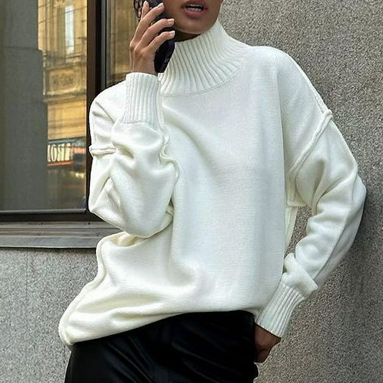 ZQGJB Fall Winter Thick Sweaters for Women Casual Long Sleeve