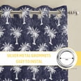 thumbnail image 6 of Date Tree Kitchen Curtains Window Panels, Navy Blue Farmhouse Summer Tropical Plants Insulated Window Treatment Curtain, Grommet Curtains for Bedroom/Living Room/Bathroom, 2 Piece 42"Wx45"L, 6 of 8