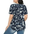 thumbnail image 4 of Viikei Plus Size Tops Short Sleeve,Ladies' Casual Short Sleeved Loose Round Neck Floral Print Top Multicolor XXL, 4 of 7