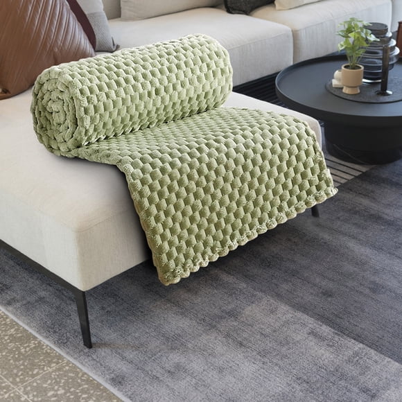 TopLLC Flannel Blanket Solid Color Multifunctional Cover Blanket A blanket