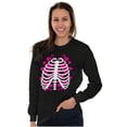 thumbnail image 5 of Halloween Skeleton Rib Cage Hearts Women's Long Sleeve T Shirt Brisco Brands S, 5 of 5