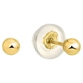 thumbnail image 4 of Jewelstop 14K Real Yellow & White Gold 2mm Ball Stud Earrings 2 Pair Set - Silicone Gold Pushbacks, 4 of 5