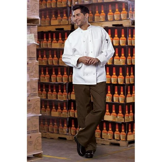 Uncommon Threads 0427-2510 Classic Knot With Mesh Chef Coat in White - 6XLarge