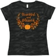 thumbnail image 3 of Inktastic Thankful and Blessed Pumpkin and Fall Leaves Women's T-Shirt, 3 of 5