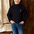thumbnail image 2 of Fesfesfes Kids Solid Color Rose Embroidery Blouse Long Sleeve Round Neck Shirt Casual Lightweight Top for Girls Boys Elegant Everyday Wear Floral Design Comfortable Soft Fabric(Black#1,5-6 Years), 2 of 6