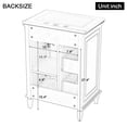thumbnail image 5 of 24" Bathroom Vanity with Sink, Flip Drawer, Two Drawers & One Door, Adjustable Shelf, Solid Wood & MDF, Blue Freestanding for Bathroom, 5 of 14