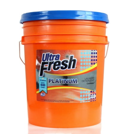 Ultra Fresh Platinum Coldwater HE Liquid Laundry Detergent, 5 Gallons (640 oz) Concentrated Up to 640 Loads, Compares to Name