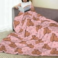thumbnail image 6 of Honeii Heart Capybara Print Fleece Blanket - Throw Blanket for Bed, Sofa, Couch, Camping, and Travel , Microplush Ultra Soft Warm Blanket-50"x40", 6 of 7