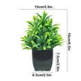 thumbnail image 4 of HomeDM Artificial Mini Potted Plants for Indoor Home Decor, Fake Potted Plastic Green Plants for Living Room Decorative, Small Artificial Office Desk Plants in Black Pots, 4 of 6