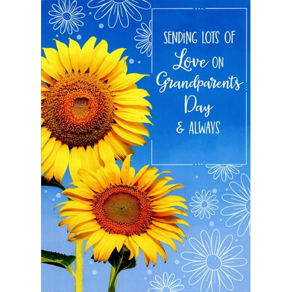 Designer Greetings Closeup of Two Large Yellow Sunflowers Grandparent's Day Card