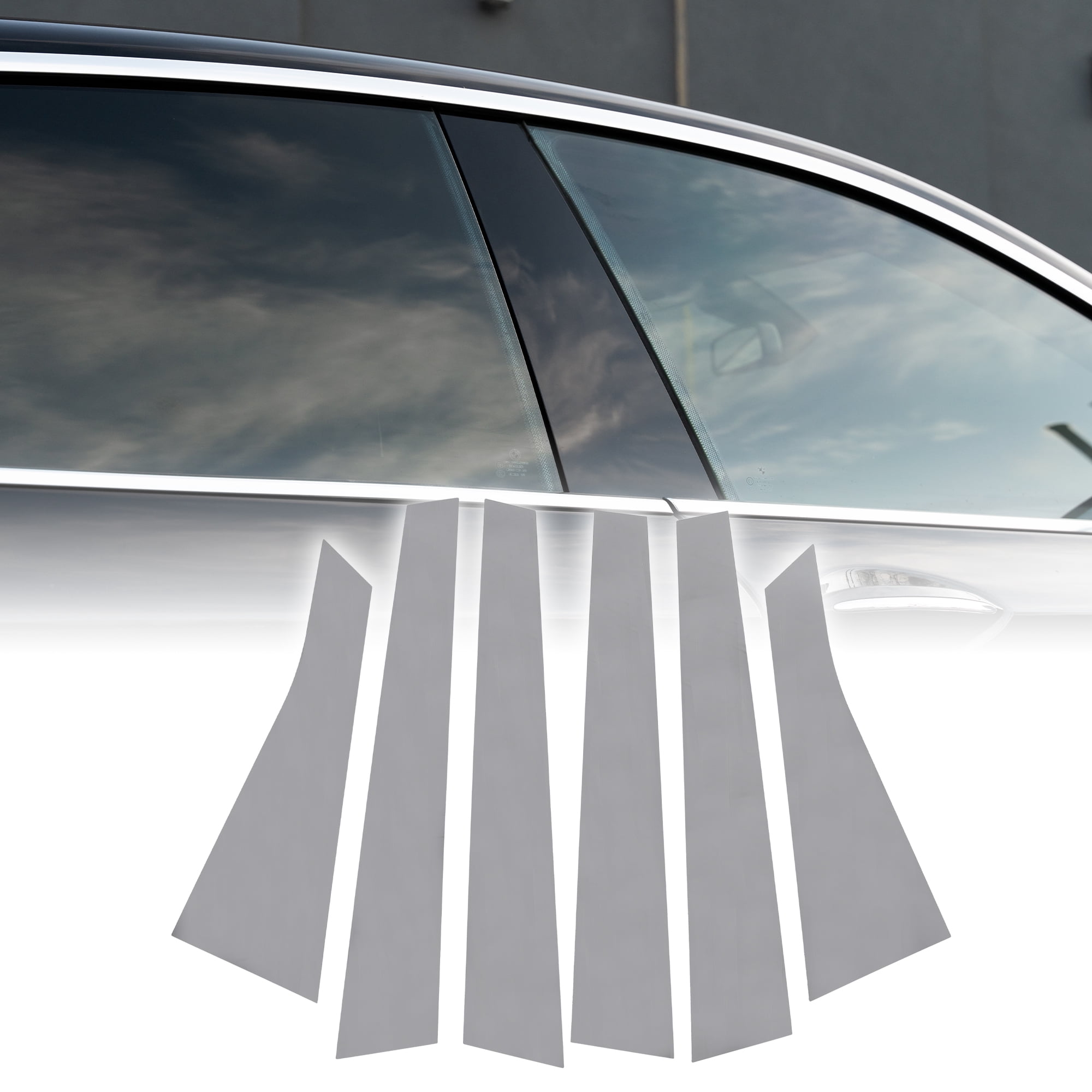 Unique Bargains 6Pcs Window Trim For Chevrolet Impala 2006-2013 Chrome Silver Tone