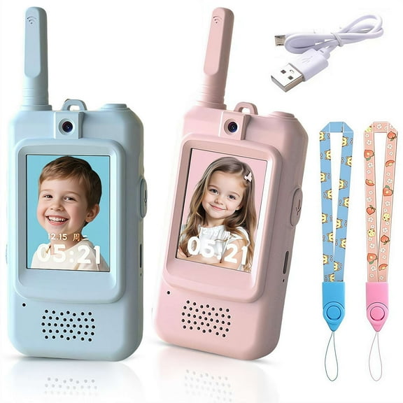 Kids Video Walkie Talkies - 2.0 Inch Screen, One-Button Video Calling, Fun Voice Changer & HD Audio