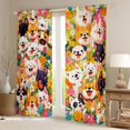 thumbnail image 2 of Manfei Kawaii Pet Dogs Black Out Curtains,Color Cartoon Flowers Curtains Pack of 2 (42x63 Each),Cute Daisy Blossom Bedroom Curtains For Girls Boys,Microfiber Bedroom Decor, 2 of 6
