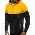 thumbnail image 3 of Niuer Mens Casual Zip Up Hoodie Jackets Color Block Long Sleeve Drawstring Outerwear Coat with Pocket, 3 of 5
