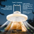thumbnail image 5 of Multifunctional Camping Fan with LED Light, USB Rechargeable Ceiling Tent Fan, Super Quiet Energy-Saving, Strong Airflow & Long Endurance, Portable Hanging Fan for Home Outdoor Emergency Use, 5 of 6