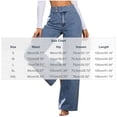 thumbnail image 3 of Costeam Womens High Waist Wide Leg Jeans Double Button Closure with Front Seam Detail Vintage Washed Denim Pants Casual Straight Leg Full Length Trousers, 3 of 9