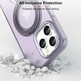 thumbnail image 5 of Phone Case for iPhone 15 Pro Max Case with Ring Kickstand(Work with Magnetic Car Mount), Military Grade Shockproof Protective Slim Hard Cover for 15 Pro Max 6.7 inch –Purple, 5 of 6