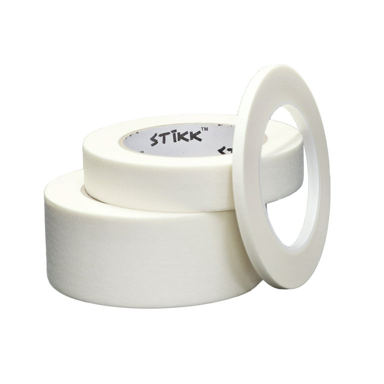 3 Pack 1 inch x 60yd Stikk White Painters Tape 14 Day Easy Removal Trim Edge Finishing Decorative Marking Masking Tape (.94 in 24mm)