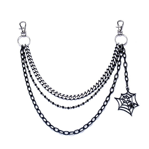 Yokua Hip Hop Body Chain Jeans Pants Chain Beak Cobweb Trousers Clothing Jewelry