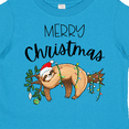 thumbnail image 3 of Inktastic Merry Christmas Cute Sloth with Santa Hat and Lights Boys or Girls Toddler T-Shirt, 3 of 4