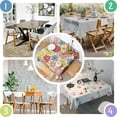 thumbnail image 4 of Pioneer Flower Floral Print Pattern Square Tablecloth,Waterproof Square Table Cover,Wipeable Spillproof Washable Table Cover for Home Kitchen Party Decor 52"x52"(132x132cm), 4 of 6