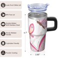 thumbnail image 3 of Butterfly 20oz Stainless Steel Tumbler with Handle and Straw – Insulated Travel Cup with Sliding Lid, 360° Full Wrap Printed Mug for Home, Outdoor & Sports Use, Spring, 3 of 6