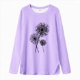 thumbnail image 4 of KPOPLK Toddler Girl Long Sleeve Shirts Soft Cotton T-Shirts Teen Girls Crewneck Basic Tees Tops for 18M-12T Size 11-12 Years,Purple, 4 of 4
