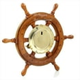 thumbnail image 4 of Nagina International Nautical Premium Wide Brass Porthole Ship Wheel Clock | Wall Hanging | Numerals | Vintage Gift (24 Inches), 4 of 4