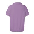 thumbnail image 4 of larppty Womens Polo Shirts Business Casual Work Tops Short Sleeve Button Down Collared V Neck Golf Blouse T-Shirt (Light Purple, M), 4 of 4