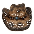 thumbnail image 1 of 1 unid al aire libre protección sol gorra retro borla vaquero vaquera vaquera verano sombrero de paja, 1 of 4