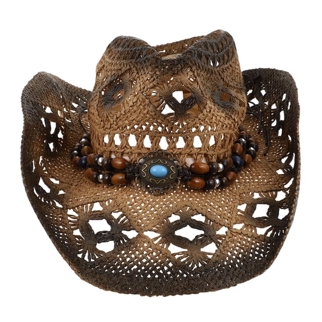 1 unid al aire libre protección sol gorra retro borla vaquero vaquera vaquera verano sombrero de paja