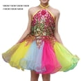 thumbnail image 2 of Minnieouse Vestido de baile de ballet de lentejuelas Disfraces de tutú de tul Ropa de baile Conjunto de para el rendimiento del equipo Vestidos Como se muestra 120cm, 2 of 6