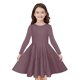 thumbnail image 1 of Odeerbi Niñas Manga Larga A-Vestido de Manga Larga Para Niñas Vestido Acampanado de Primavera Vestido Elástico de Colores Sólidos Vestido de Patinadora Twirly Vestido de Recital Escolar, 1 of 9
