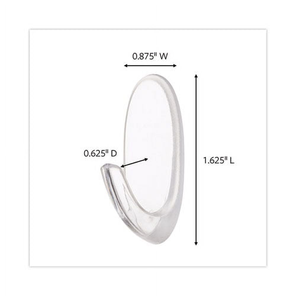 Clear Hooks and Strips, Medium, Plastic, 2 lb Capacity, 50 Hooks with 50 Adhesive Strips/Carton | Bundle of 2