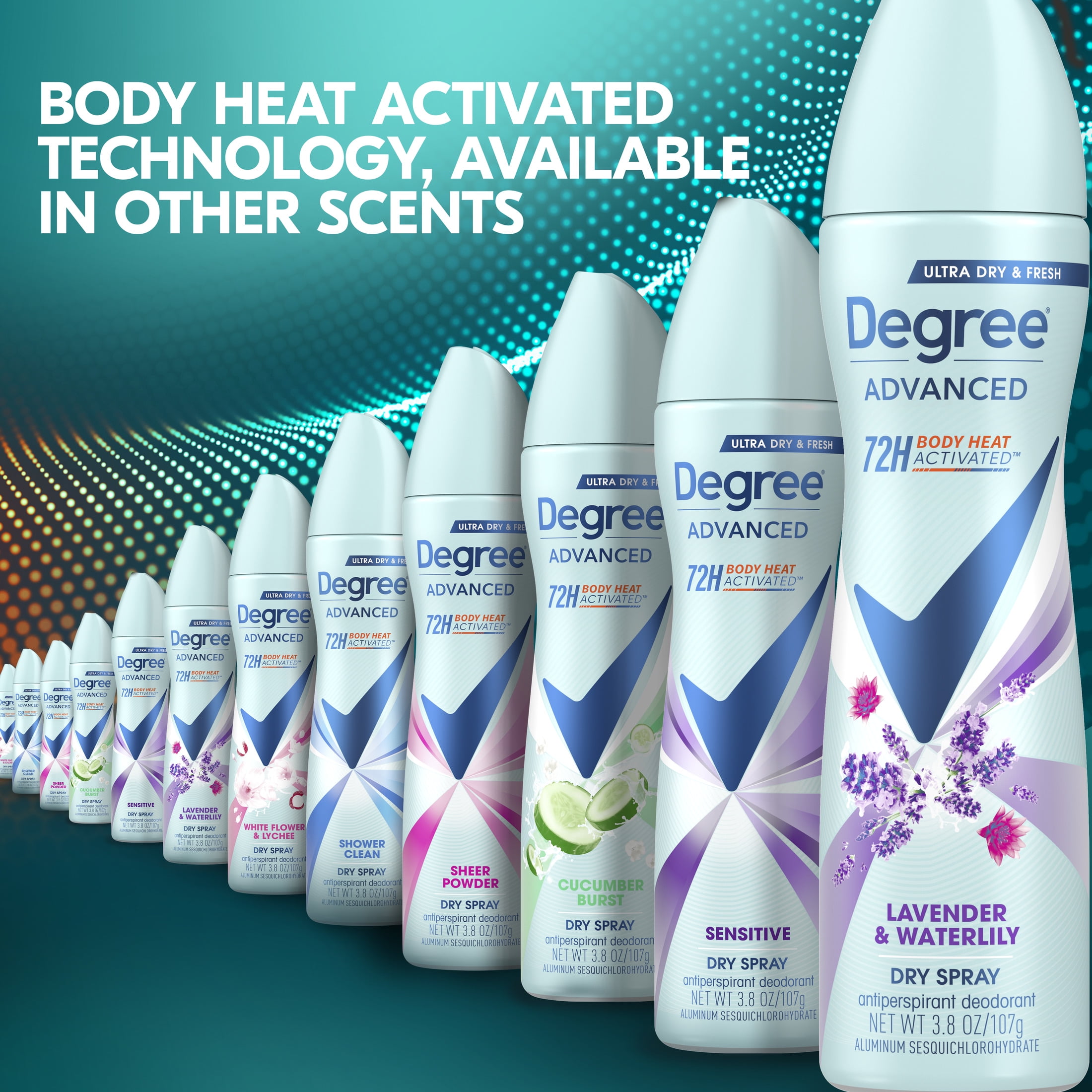 Degree Advanced Women's Antiperspirant Deodorant Dry Spray Lavender & Waterlily, 3.8 oz