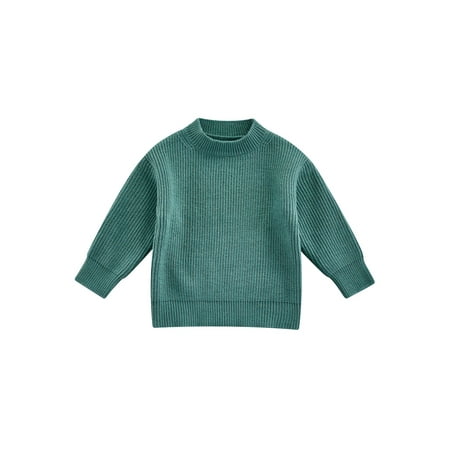 

Douhoow Unisex Kids Sweater Toddler Fall Warm Knitting Pullover Solid Color Loose Tops