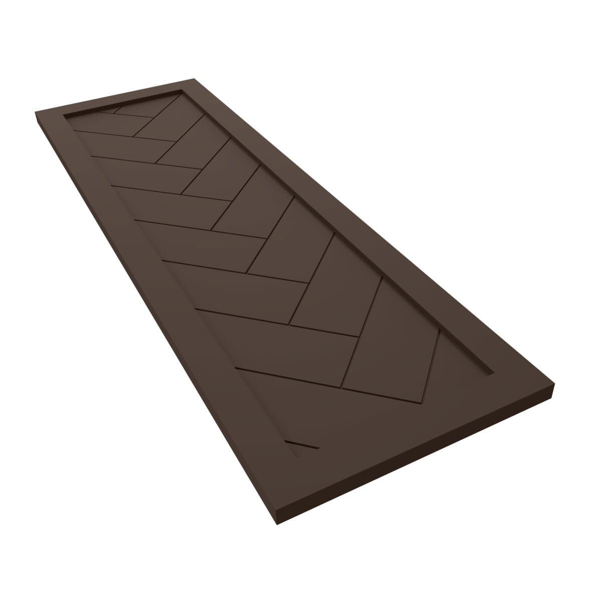 Ekena Millwork 18"W x 64"H True Fit PVC Single Panel Herringbone Modern Style Fixed Mount Shutters, Raisin Brown (Per Pair - Hardware Not Included)