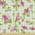 thumbnail image 2 of Ambesonne Floral Fabric by the Yard Upholstery, Blossoming Garden Art, 1 Yard, Eggshell Pink and Green, 2 of 5