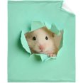 thumbnail image 1 of Manta de franela ultra suave con un adorable hámster mirando al exterior. Cálida y acogedora manta para cama, sofá o sillón, 80 x 60 pulgadas, para adultos., 1 of 2
