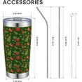 thumbnail image 4 of 20 oz Insulated Tumbler, Merry Christmas Tumbler with Lid and Straw, Green Christmas Tree Mistletoe Coffee Mug Cup, Christmas Gift for Dad Mom Family Friends, 4 of 6