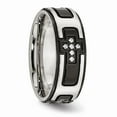 thumbnail image 5 of Stainless Steel Polished Black IP-plated with CZ Cross Band Size: 12; for Adults and Teens; for Women and Men, 5 of 7