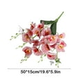 thumbnail image 3 of Red Stripe High-Quality Simulation Orchid Flowers 5-Stem Wedding Décor Artificial Botanicals Home Centerpiece Faux Silk Floral Arrangement #1yUKb, 3 of 6