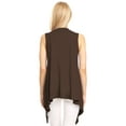 thumbnail image 5 of Made by Johnny Women's Lightweight Sleeveless Draped Open Cardigan XXXL BROWN, 5 of 6
